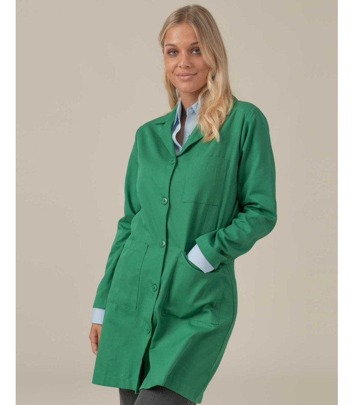 Bata de Laboratorio Mujer Cuello pico Sienna