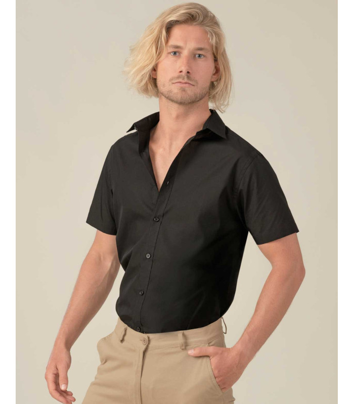 Camisa Hombre Popelín Manga Corta Oslo