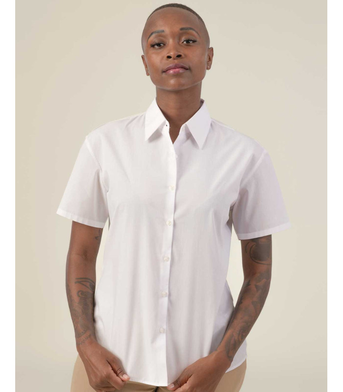 Camisa Mujer Popelín Manga Corta