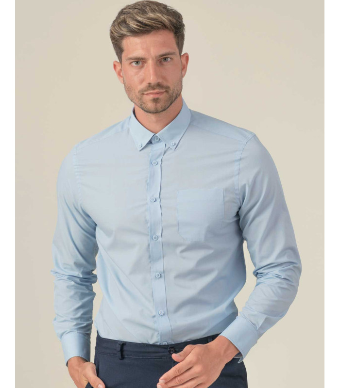 Camisa Hombre Popelín Manga Larga